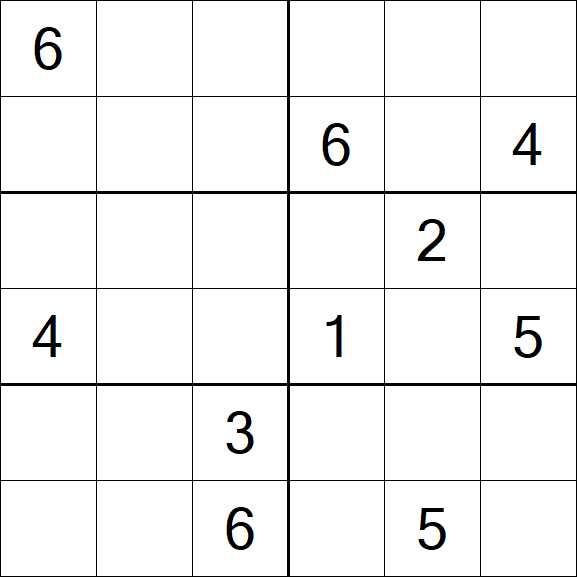Sudoku 6x6 - Difficile