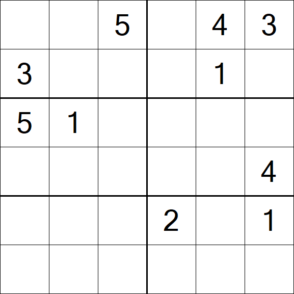 Sudoku 6x6 - Difficile