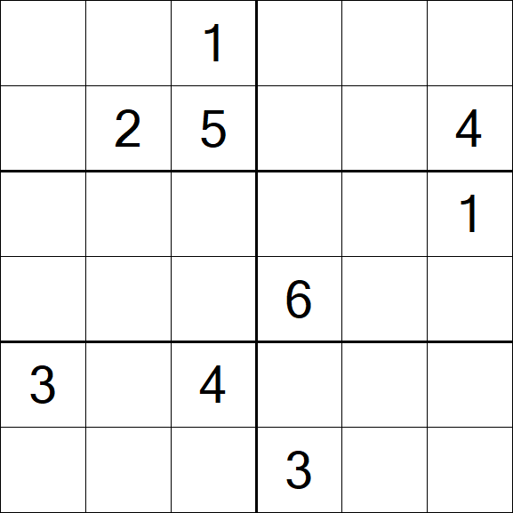 Sudoku 6x6 - Difficile