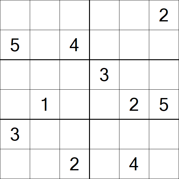 Sudoku 6x6 - Schwierig