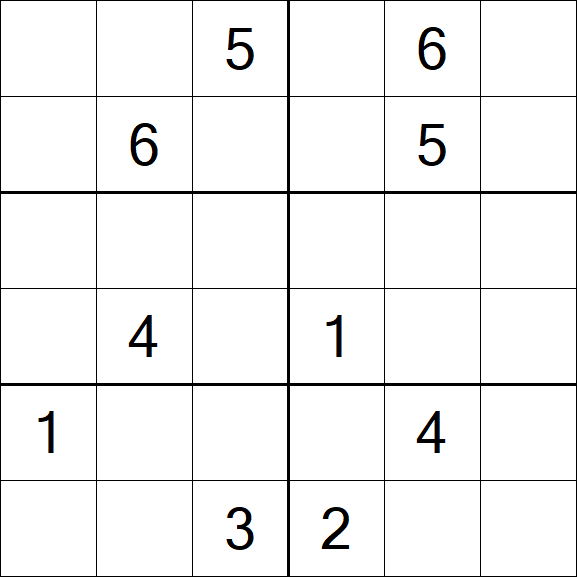 Sudoku 6x6 - Schwierig