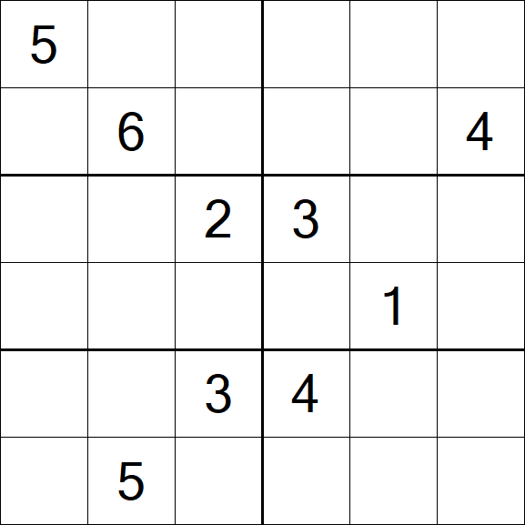 Sudoku 6x6 - Difficile