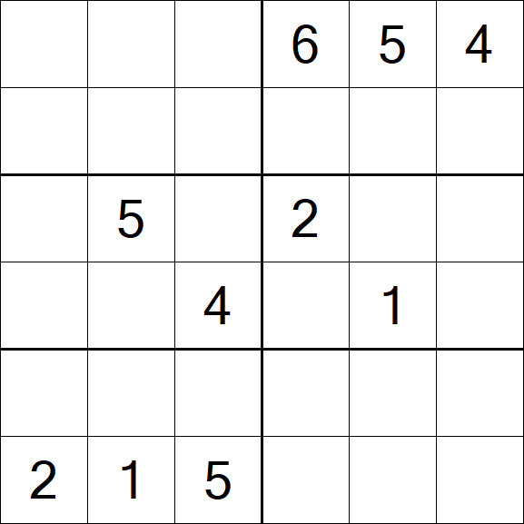 Sudoku 6x6 - Schwierig