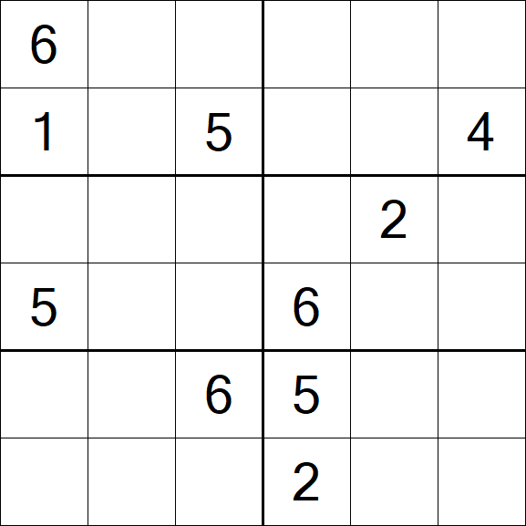 Sudoku 6x6 - Hard