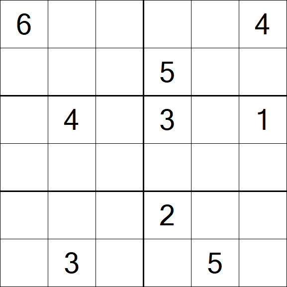 Sudoku 6x6 - Hard