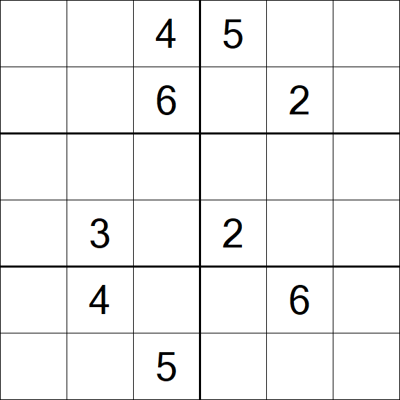 Sudoku 6x6 - Difficile