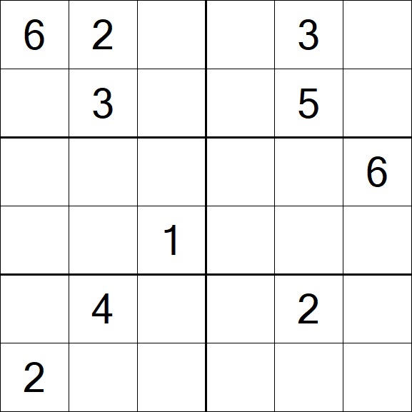 Sudoku 6x6 - Difícil