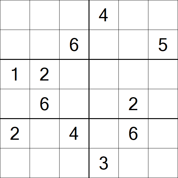 Sudoku 6x6 - Difficile