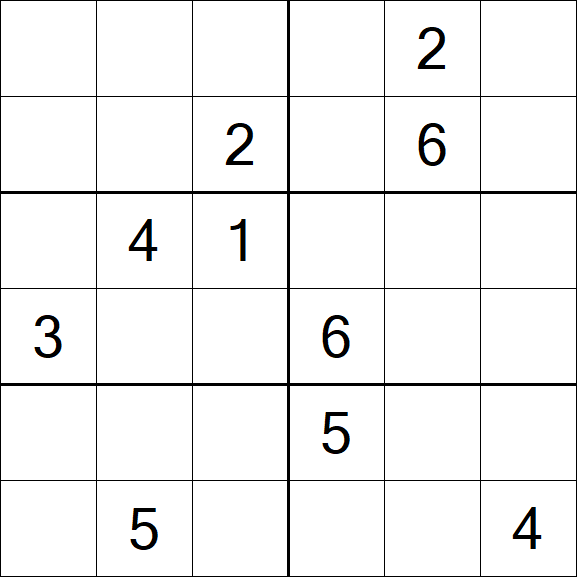 Sudoku 6x6 - Difficile