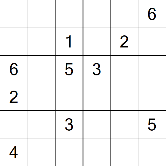 Sudoku 6x6 - Difficile