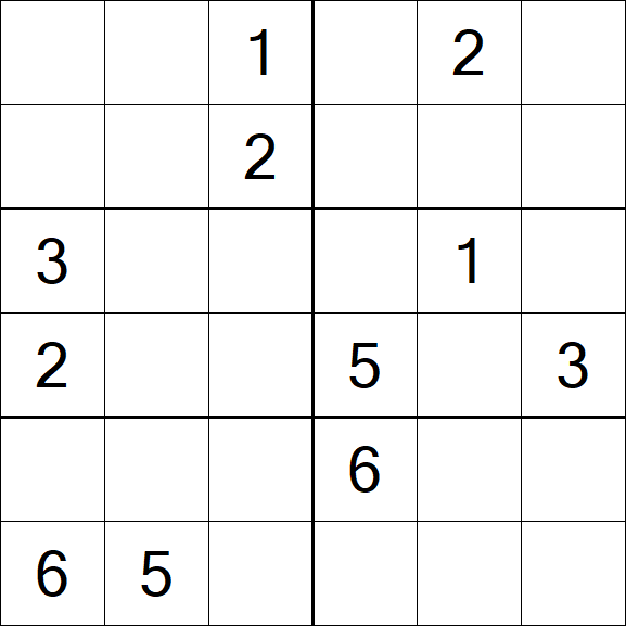 Sudoku 6x6 - Difficile