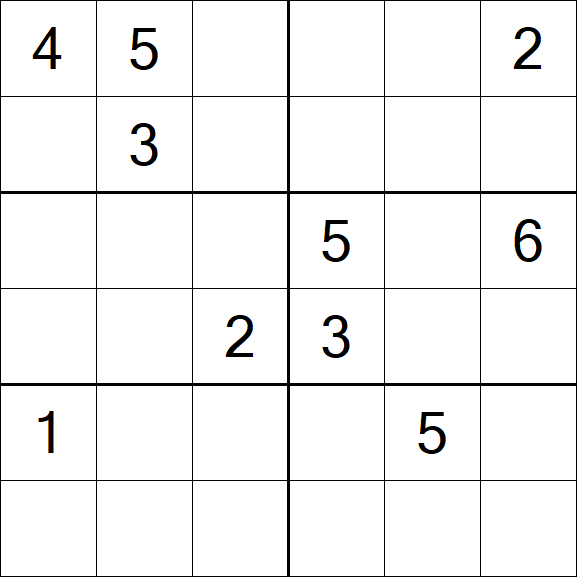 Sudoku 6x6 - Difficile