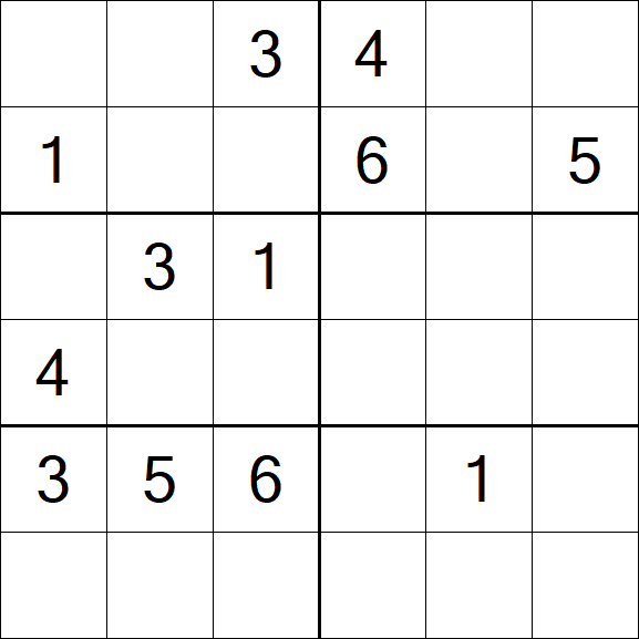 Sudoku 6x6 - Difficile