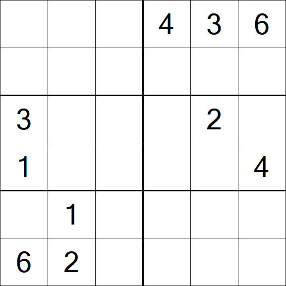 Sudoku 6x6 - Difficile
