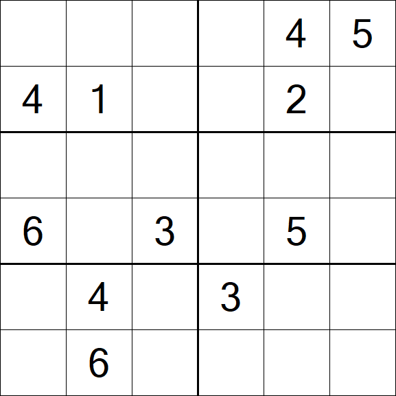 Sudoku 6x6 - Difficile
