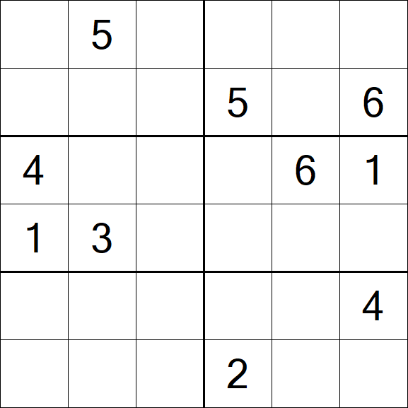 Sudoku 6x6 - Schwierig