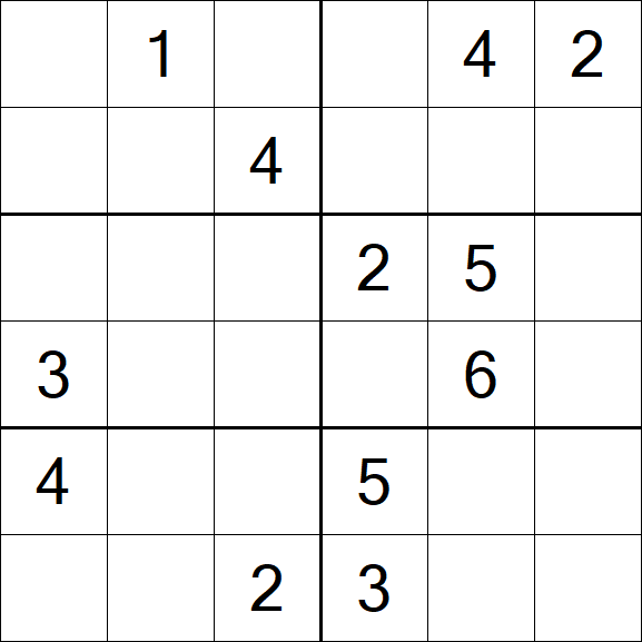 Sudoku 6x6 - Schwierig