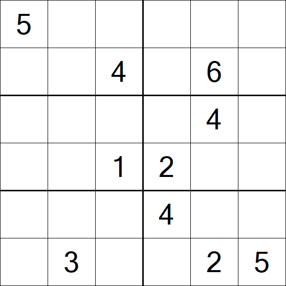 Sudoku 6x6 - Schwierig