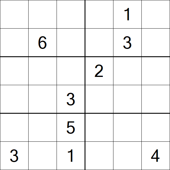 Sudoku 6x6 - Schwierig