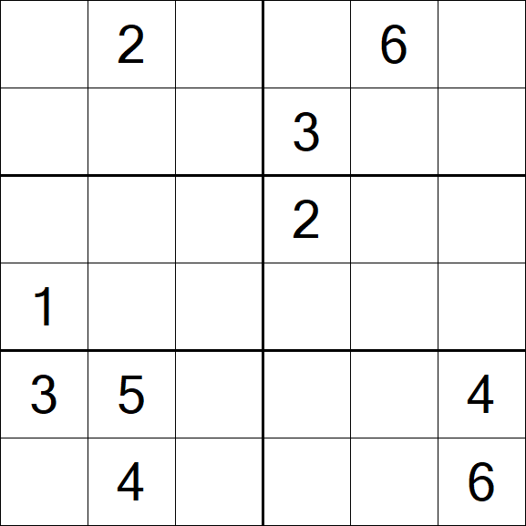 Sudoku 6x6 - Schwierig