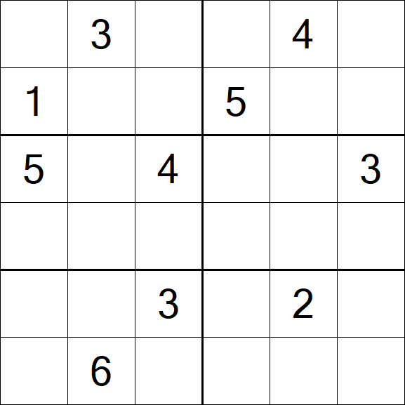 Sudoku 6x6 - Schwierig