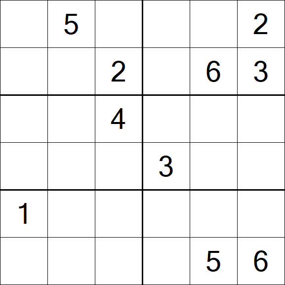 Sudoku 6x6 - Schwierig