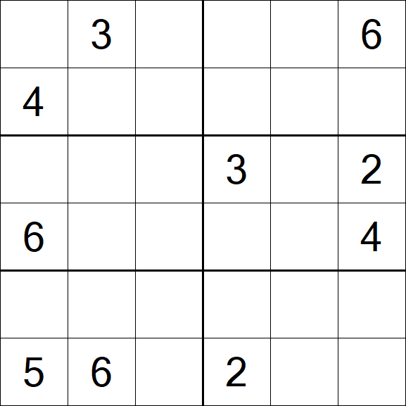 Sudoku 6x6 - Hard