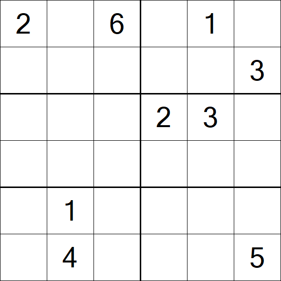 Sudoku 6x6 - Schwierig