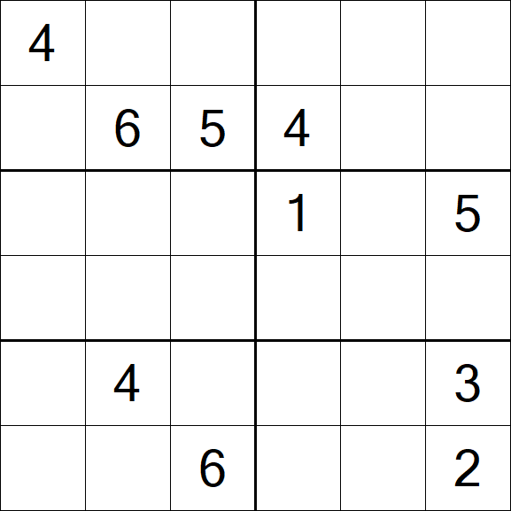 Sudoku 6x6 - Schwierig