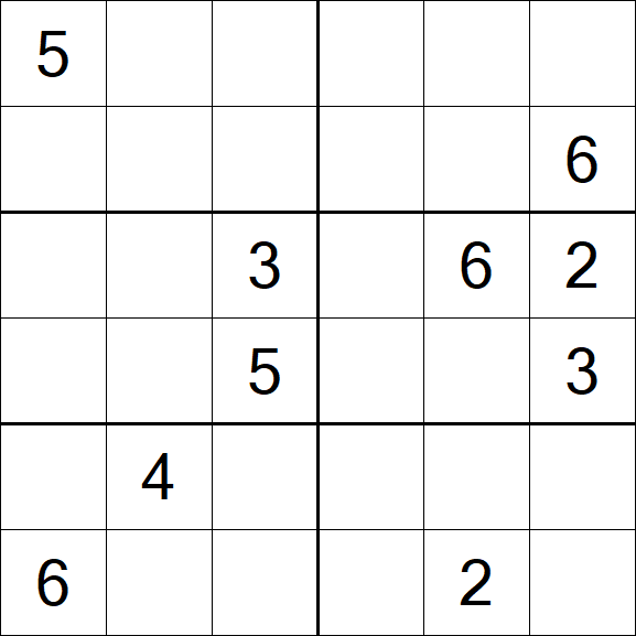 Sudoku 6x6 - Schwierig