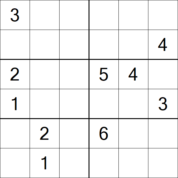 Sudoku 6x6 - Schwierig