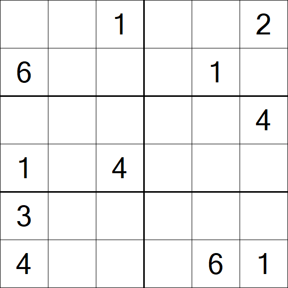 Sudoku 6x6 - Difficile
