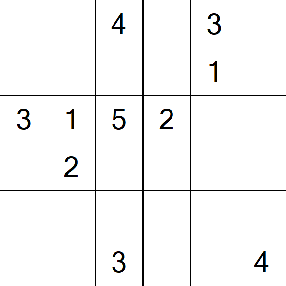 Sudoku 6x6 - Schwierig
