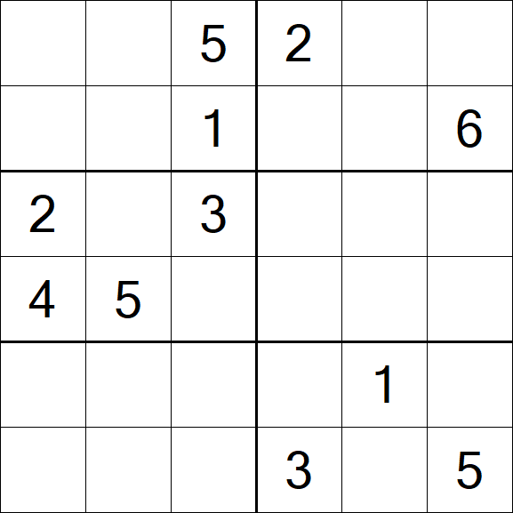 Sudoku 6x6 - Schwierig