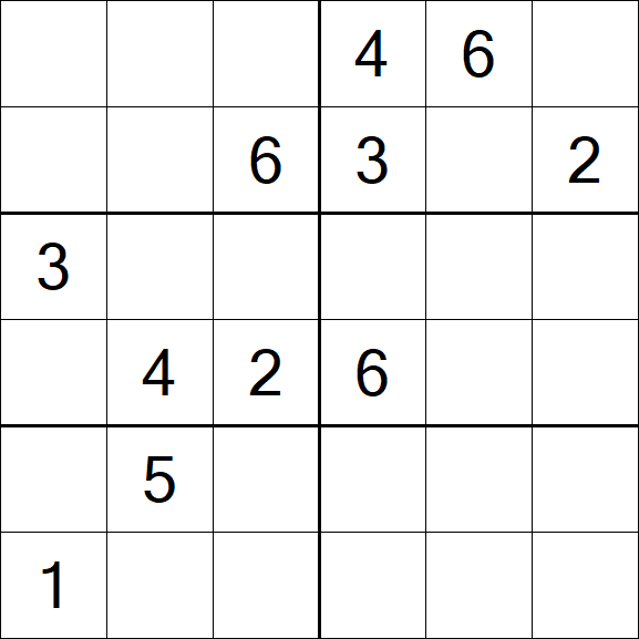 Sudoku 6x6 - Schwierig