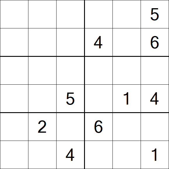 Sudoku 6x6 - Schwierig