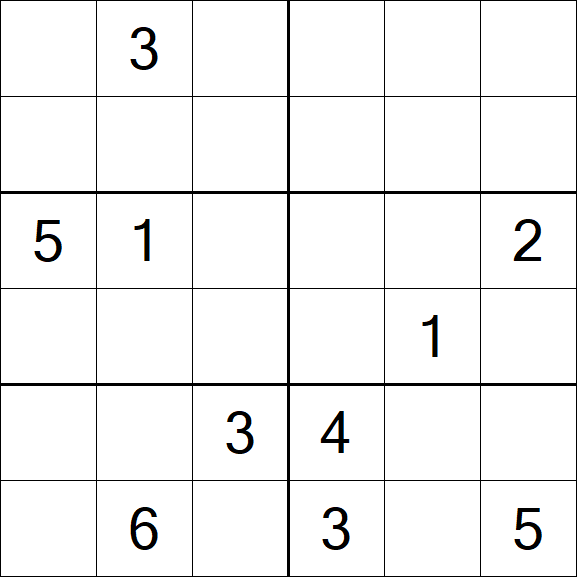 Sudoku 6x6 - Difficile
