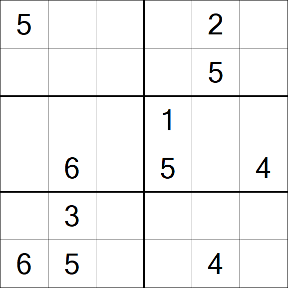 Sudoku 6x6 - Schwierig