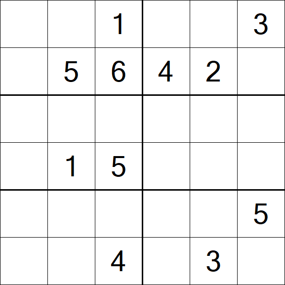 Sudoku 6x6 - Schwierig
