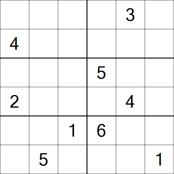 Sudoku 6x6 - Difficile