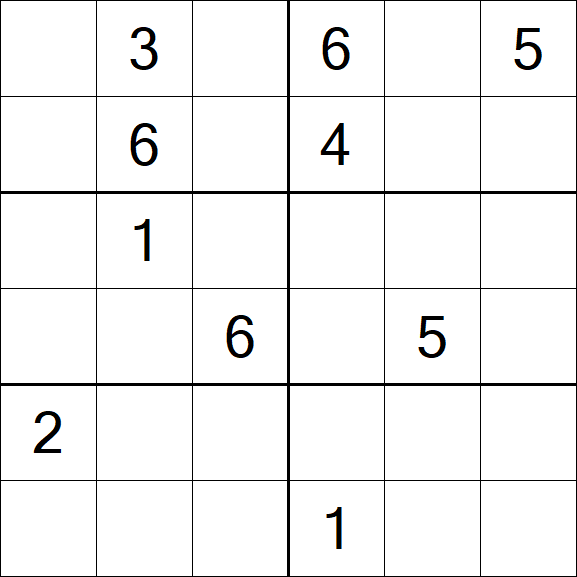Sudoku 6x6 - Schwierig