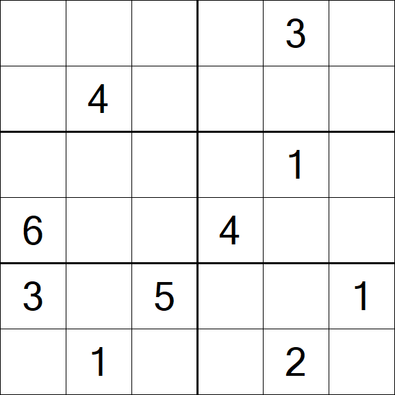 Sudoku 6x6 - Schwierig