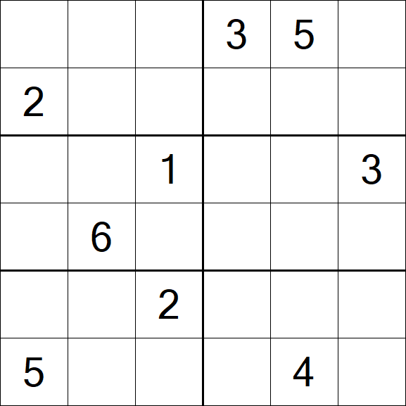 Sudoku 6x6 - Schwierig