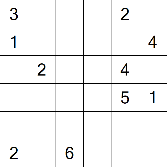 Sudoku 6x6 - Schwierig