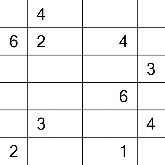 Sudoku 6x6 - Schwierig