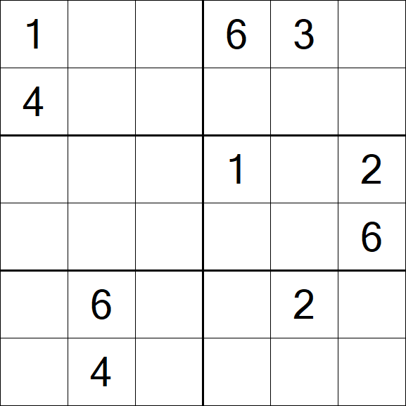 Sudoku 6x6 - Schwierig