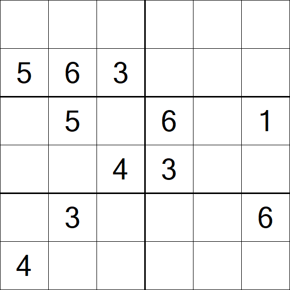 Sudoku 6x6 - Schwierig