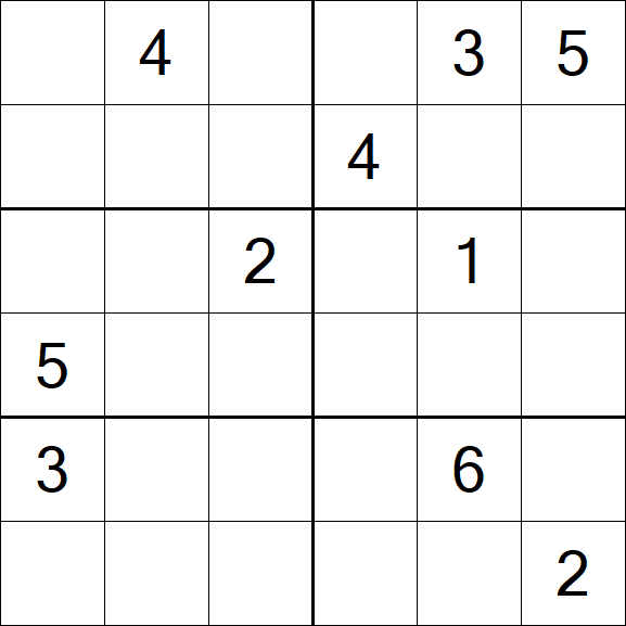 Sudoku 6x6 - Schwierig