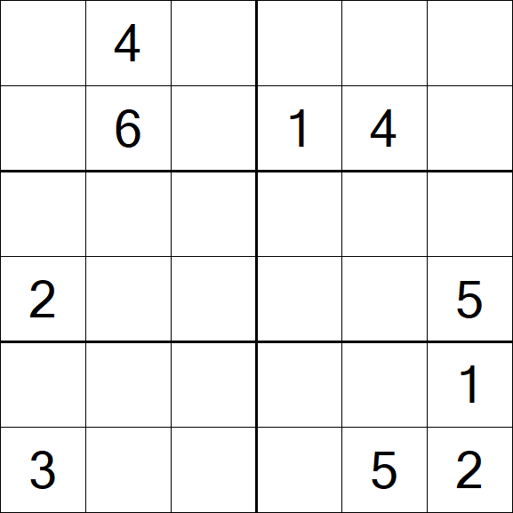 Sudoku 6x6 - Schwierig