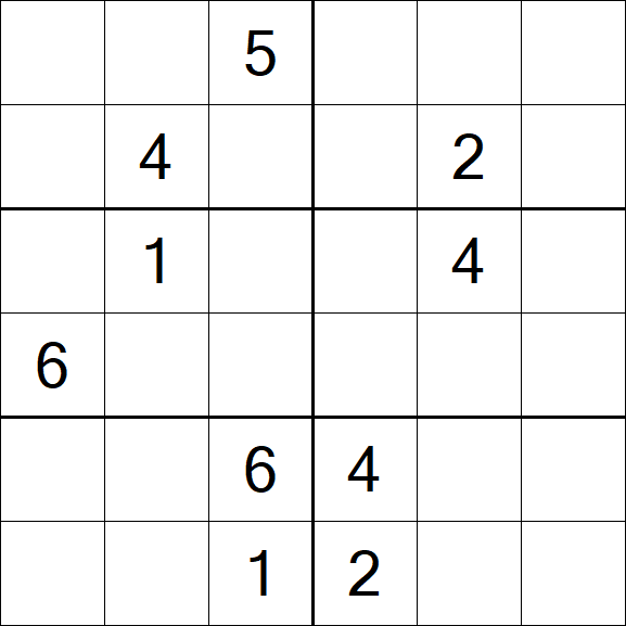 Sudoku 6x6 - Schwierig